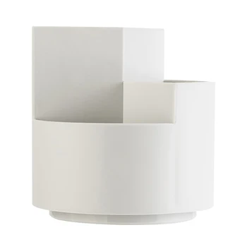 

Desk Organizer Portable Tidy 360 Rotating Stationery Container Pen Holder Makeup Brush 3 Compartments School Office Sundries