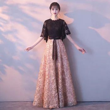 

Chinese Women Noble Formal Party Dress 2020 New Hollow Out Cheongsam Elegant Prom Dresses Sexy Qipao Vestidos De Festa