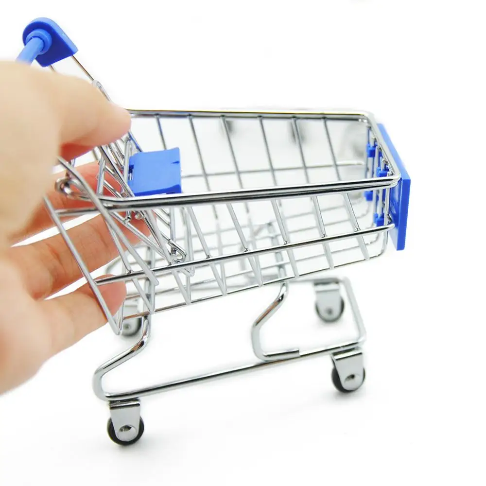 Креативная мини тележка из нержавеющей стали для супермаркета корзина покупок