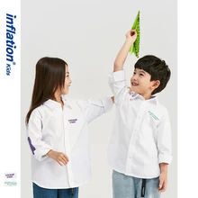 INFLATION/детская одежда; рубашки для мальчиков; рубашка для мальчиков; хлопковая рубашка для мальчиков; Одежда для девочек; белая рубашка для маленьких мальчиков; 20739SX