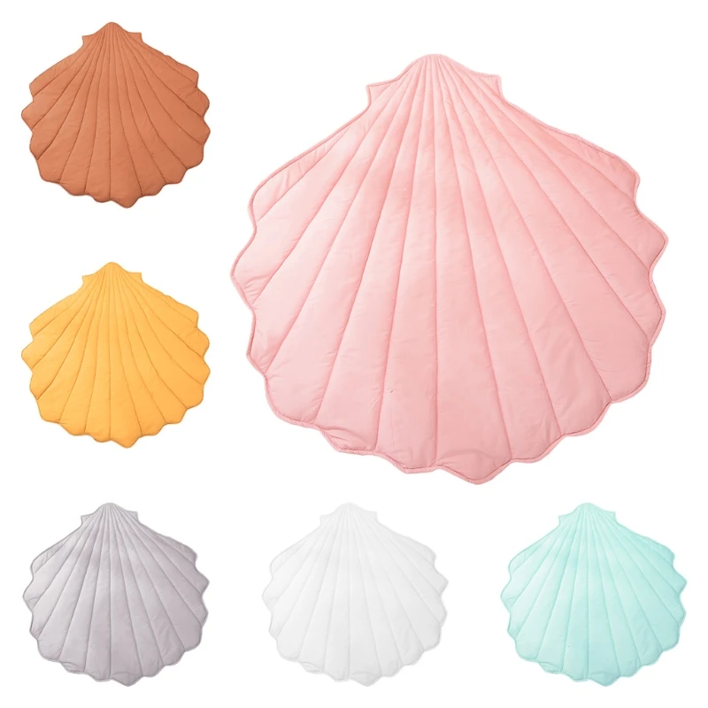 Alfombra de algodón para gatear para bebé recién nacido, manta con forma de concha, alfombra de juego para gatear, decoración para habitación de niño y Chico