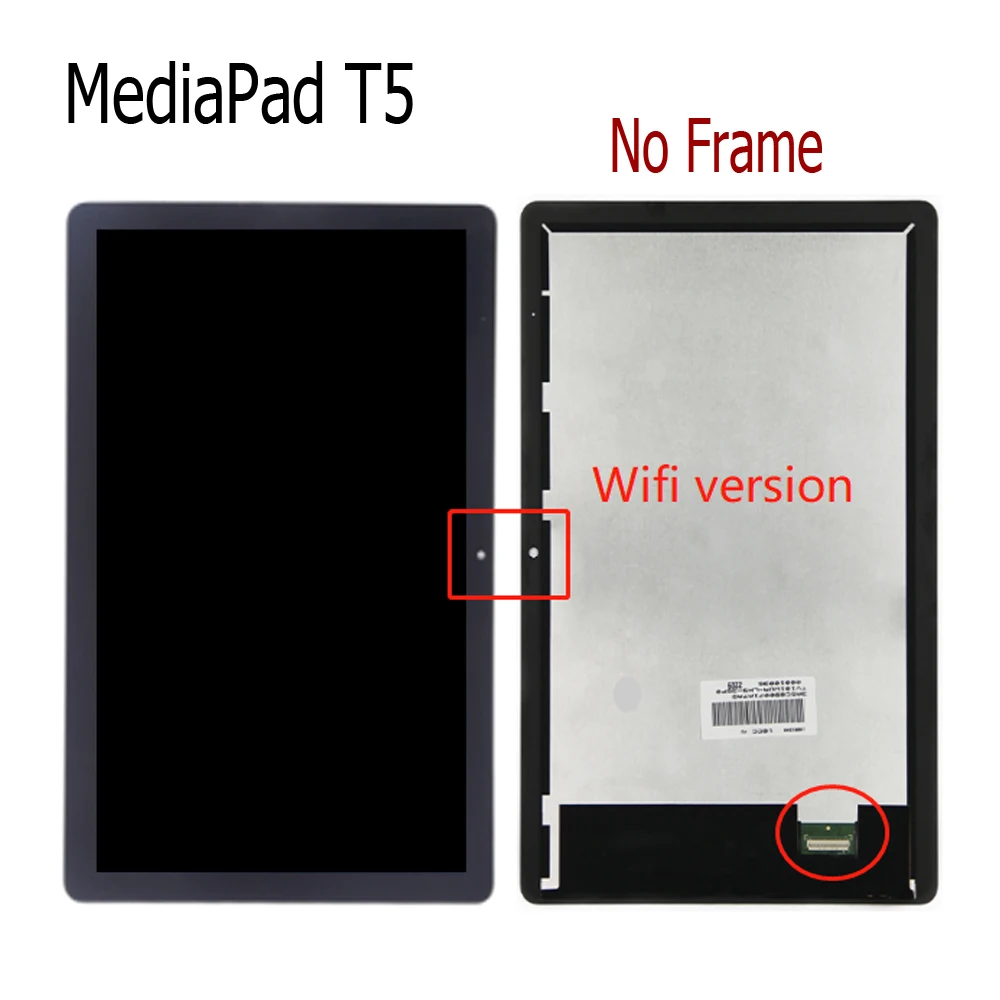 Tela lcd para medimediapad t5, tela de toque com AGS2-L09 aaa + 10.1 polegadas, para substituição em AGS2-W09 mediapad t5