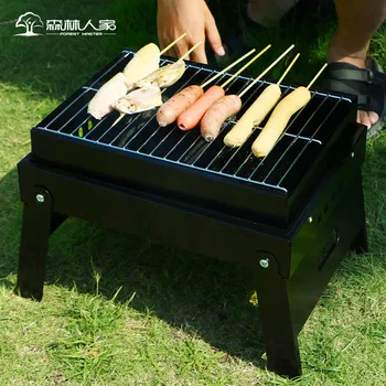 

Outdoor barbecue rack charcoal BBQ stove thickened folding oven portable home picnic charbroiler grill holder