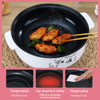 

220V Multifunctional Electric Cooker Heating Pan Electric Cooking Pot Machine Hotpot Noodles Rice Eggs Soup Steamer Cooking Pot