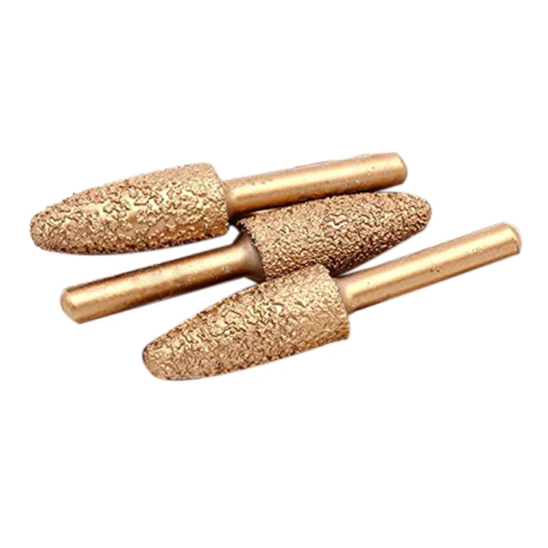 

6Pcs 13Mm Tool Holder Vacuum Brazed Diamond Burr Alloy Grinding Head For Stone Jade Peeling Electric Engraving Tools