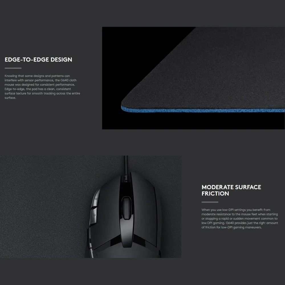 Logitech G640 Original Mouse Pad Wide Range Cloth Soft E Sport Gaming Rubber Mouse Pad 460x400x3mm Mouse Pads Aliexpress