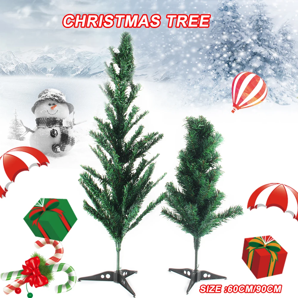Искусственная Рождественская елка, пластиковый держатель для Рождественского украшения, новогодняя, Рождественская, зеленая, миниатюрная елка, Arbol De Navidad, 60/90 см, 3