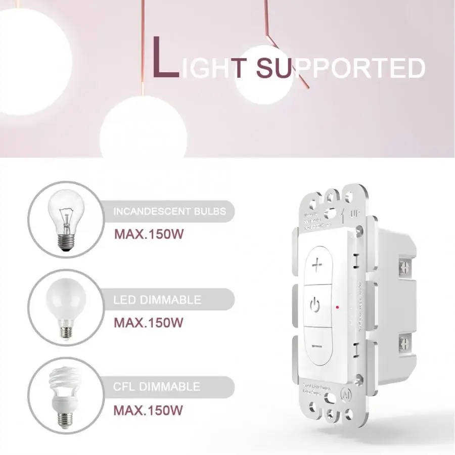 Плавный диммер для Alexa Tuya US Plug 100-240 В