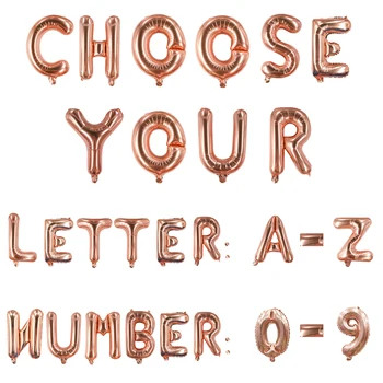 

5pcs 16inch Foil Happy Birthday Helium Letter Number Balloons Rose Gold Wedding Anniversary Party Decorations Kids Air Ballloons