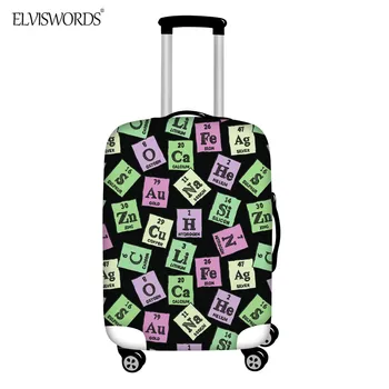 

ELVISWORDS Science Pattern Trolley Suticase Protective Covers Elastic Thick Waterproof Luggage Cover Travel Accessories