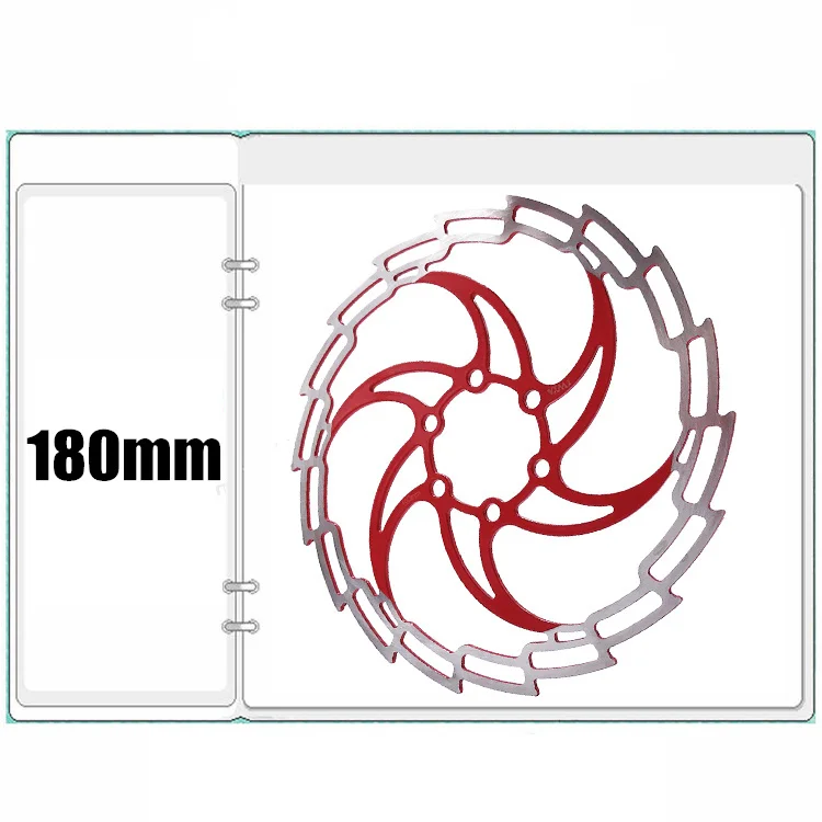 180mm Red VXM супер-легкий велосипедный гидравлический ротор дискового тормоза MTB дорожный гоночный велосипед тормозной диск ротор 160 мм 180 мм 44 мм 6 велосипедные болты запчасти - Цвет: 180mm Red