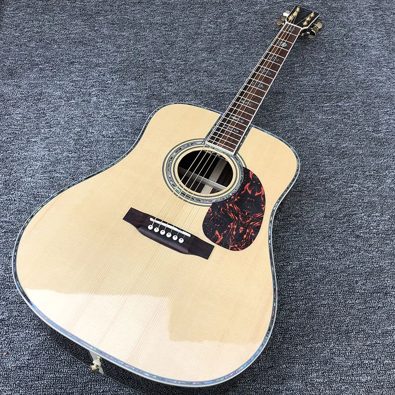 

High quality custom 41'' 45 D 20 frets pearl inlay and binding acoustic guitar,colorized shell edge free shipping
