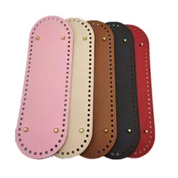 30*10cm Oval Long Bottom Pu Leather For DIY Knitted Handbag Shoulder Bag Handmade Bottom With 38 Holes Crochet Bag Part Accessor