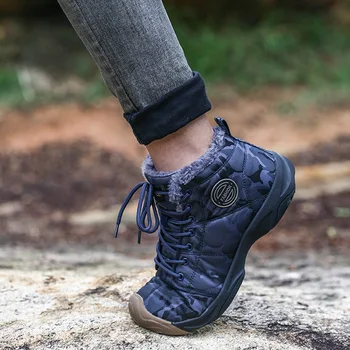 

Newly Men Ankle Boots Casual Walking Winter Snow Cotton Fleece Lined Warm Shoes BN99