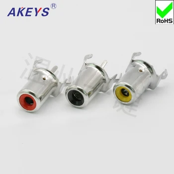 

10 PCS AV same core socket RCA seat single hole PCB welded audio Video socket Lotus seat AV-8.4-2A