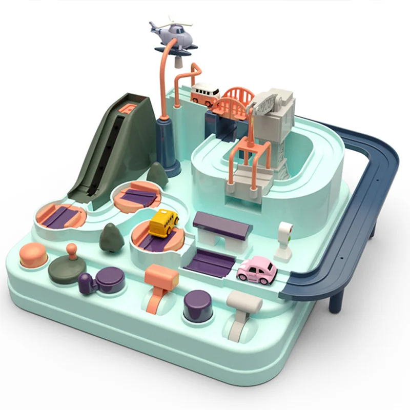 

Education Railcar Toy Eco-Friendly Baby Adventure Toy Car Macaron Color Table Games Boy and Girl Puzzle Toys