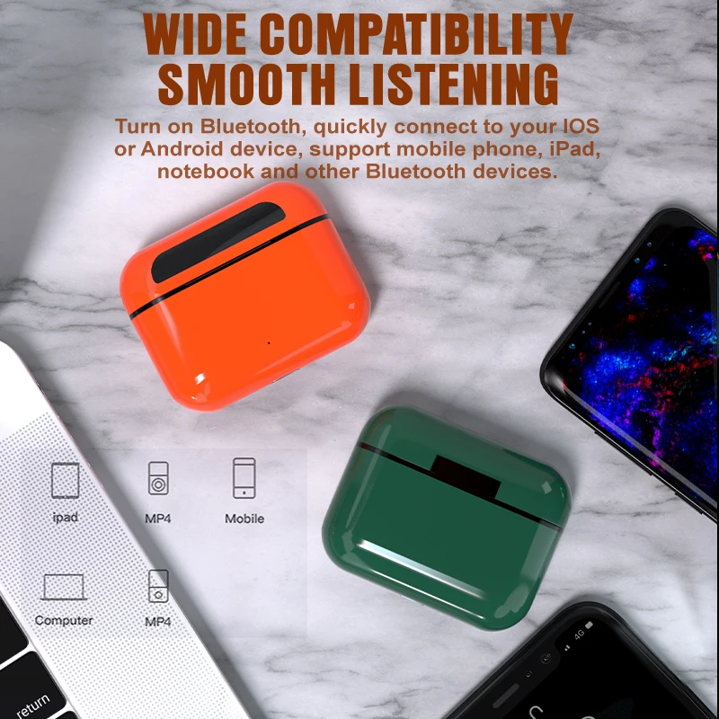 headphones wireless noise canceling bluetooth earbuds earphone with microphone sport headset with charging box for mobile phone