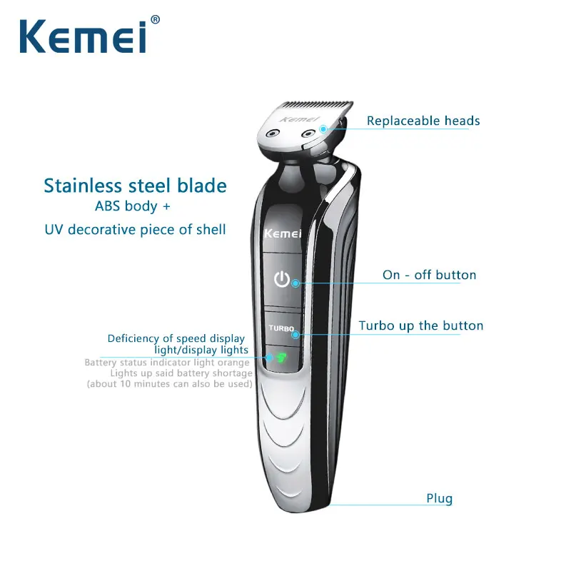 Kemei New Multifunction Hair Razor Trimmer Waterproof Electric Man Shaver Adjustable Hair Clipper Rechargeable Razor KM-1832 Kemei New Multifunction Hair Razor Trimmer Waterproof Electric Man Shaver Adjustable Hair Clipper Rechargeable Razor KM-1832