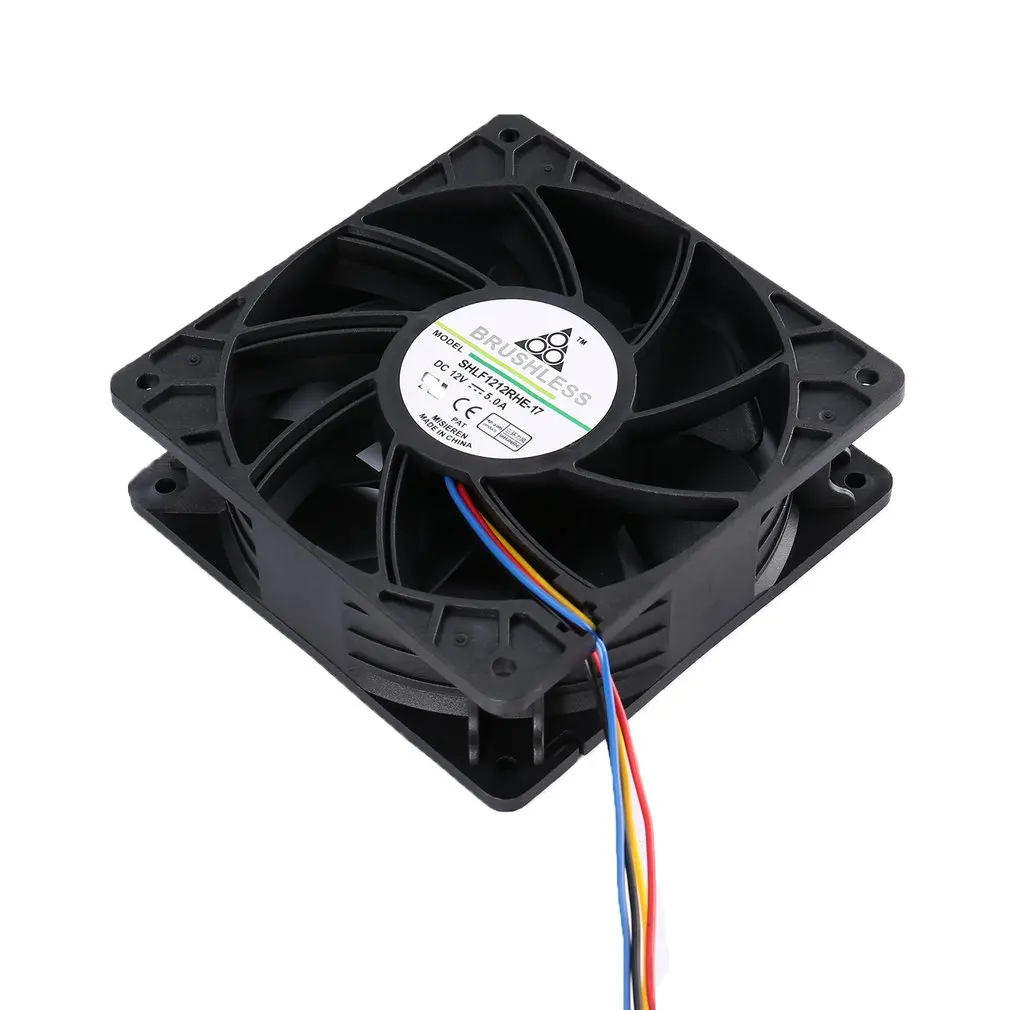 7500 об/мин DC12V 5.0A Майнер охлаждающий вентилятор для Antminer Bitmain S7 S9 4-контактный разъем бесщеточный Замена охладитель низкая Шум