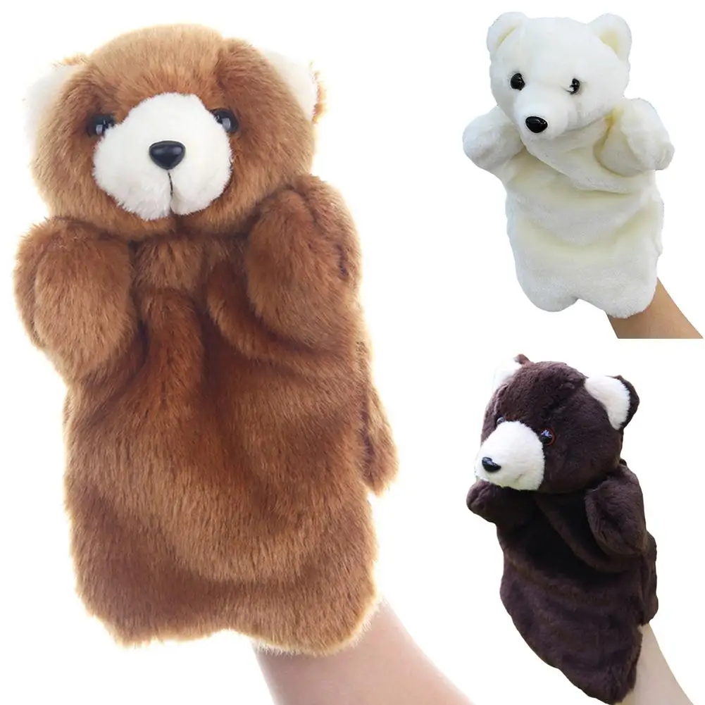 

Cute Plush Bear Animal Hand Puppet Doll Intelligent Increase hands-on abilities Parent-Child Toy Kids Gift Baby Animals Toy