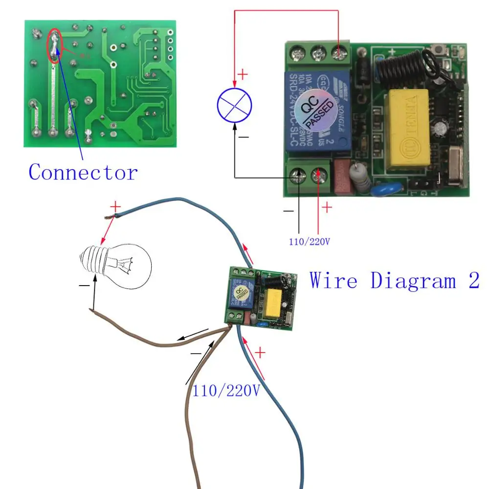 220V 110V Wireless Remote Control Switch Receiver Relay Module Remote Transmitter Bedroom Ceiling Lights Lamps Switch  (4)