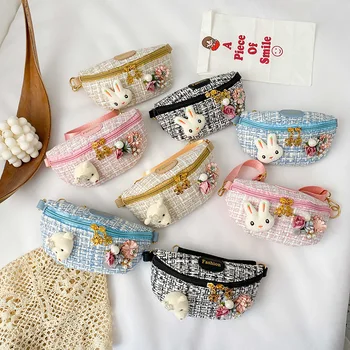 

Children Bunny Waist Bag Fanny Packs Cartoon Princess Chest Bag Girls Money Wallet Waist Bag Kawaii Running Belt Bag