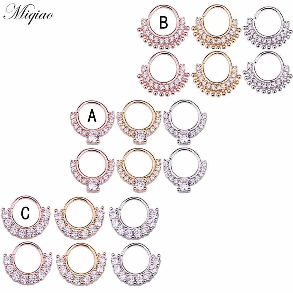 

Miqiao 2pcs Fashion Creative Diamond-studded Round Earrings Body Piercing Jewelry