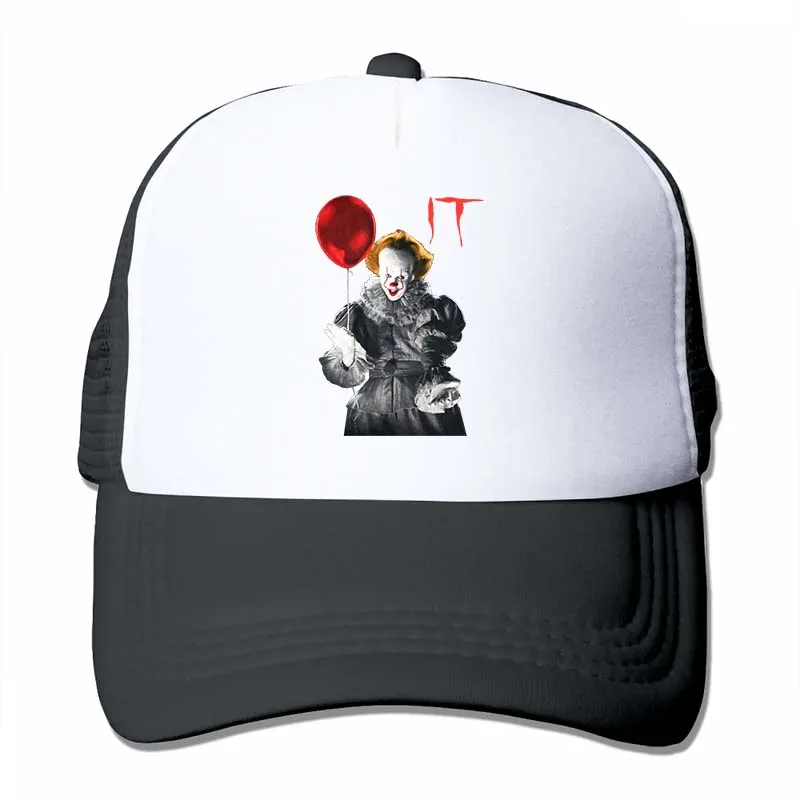 Это фильм Pennywise клоун держа воздушный шар бейсбольная кепка Мужчины Женщины Дальнобойщик шляпы Мода Регулируемая Кепка - Цвет: 4-Black