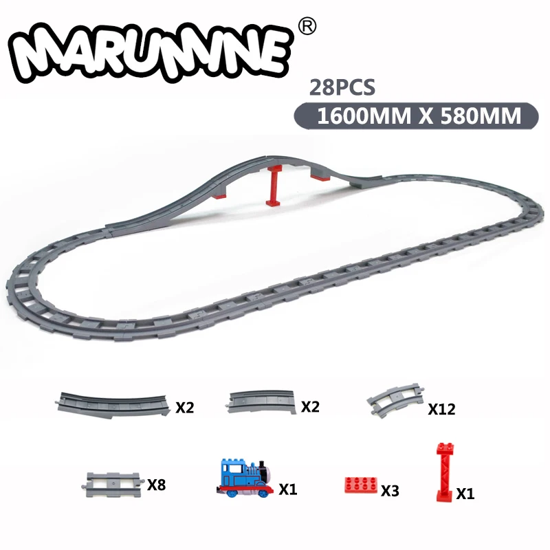 MARUMINE-Batería de tren para operar, modelo de ferrocarril, vías de ferrocarril clásico, bloques con regalos para coche para niños