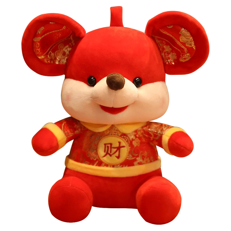 

Chinese style New year gift mouse dolls holding pillow plush toys meaning more happiness and longevity furniture decorations and pendants pp cotton filled with mouse doll birthday present