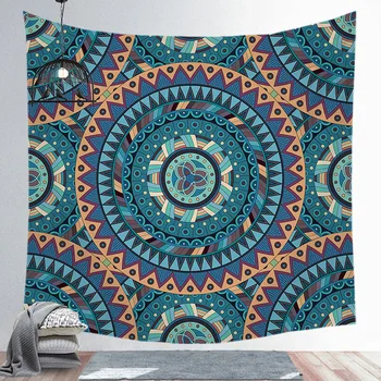 

Fuwatacchi Mandala Style Printed Tapestry Macrame Wall Hanging Fabric for Farmhouse Boho Home Decoration Psychedelic Tapestries
