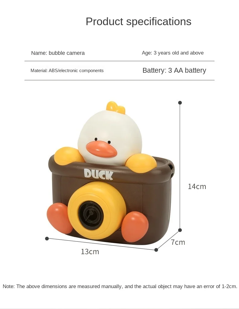 Bubble Camera Kids Summer Outdoor Play Toy