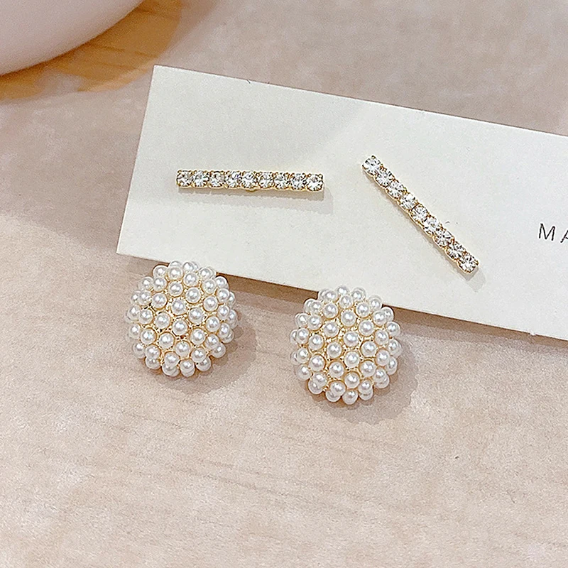 Korean Super Shine Exquisite Imitation Pearls Earrings for Women Cubic Zircon Temperament Charm Stud Earrings Wedding Jewelry - Image 4