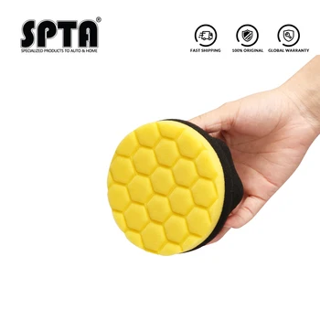 

SPTA Hand Hold Waxing Sponge High Density Polyester Sponge Auto Tire Waxing Applicator Leather Polishing Waxing Sponge Pad