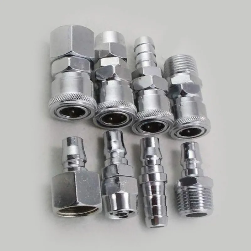 

8pcs 1/2\\\\\\\" Pneumatic Air Compressor Hose Accessory Tools Quick Coupler Plug Socket Connector Set