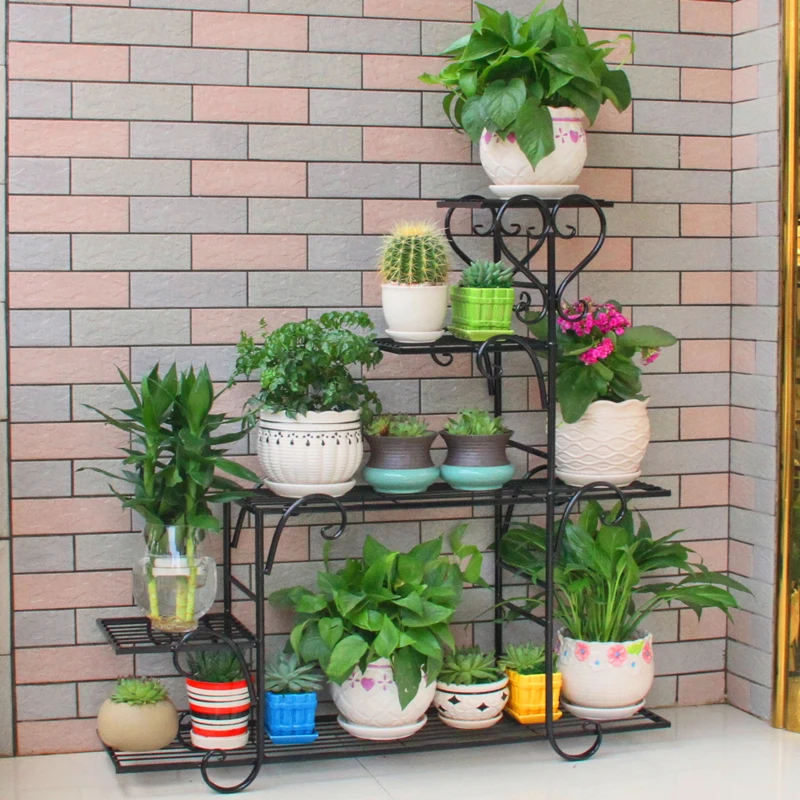 

Floral Multi-storey Indoor Specials Home Balcony Racks Wrought Iron Fleshy Living Room Space-saving Flower Pots Floor-to-floor