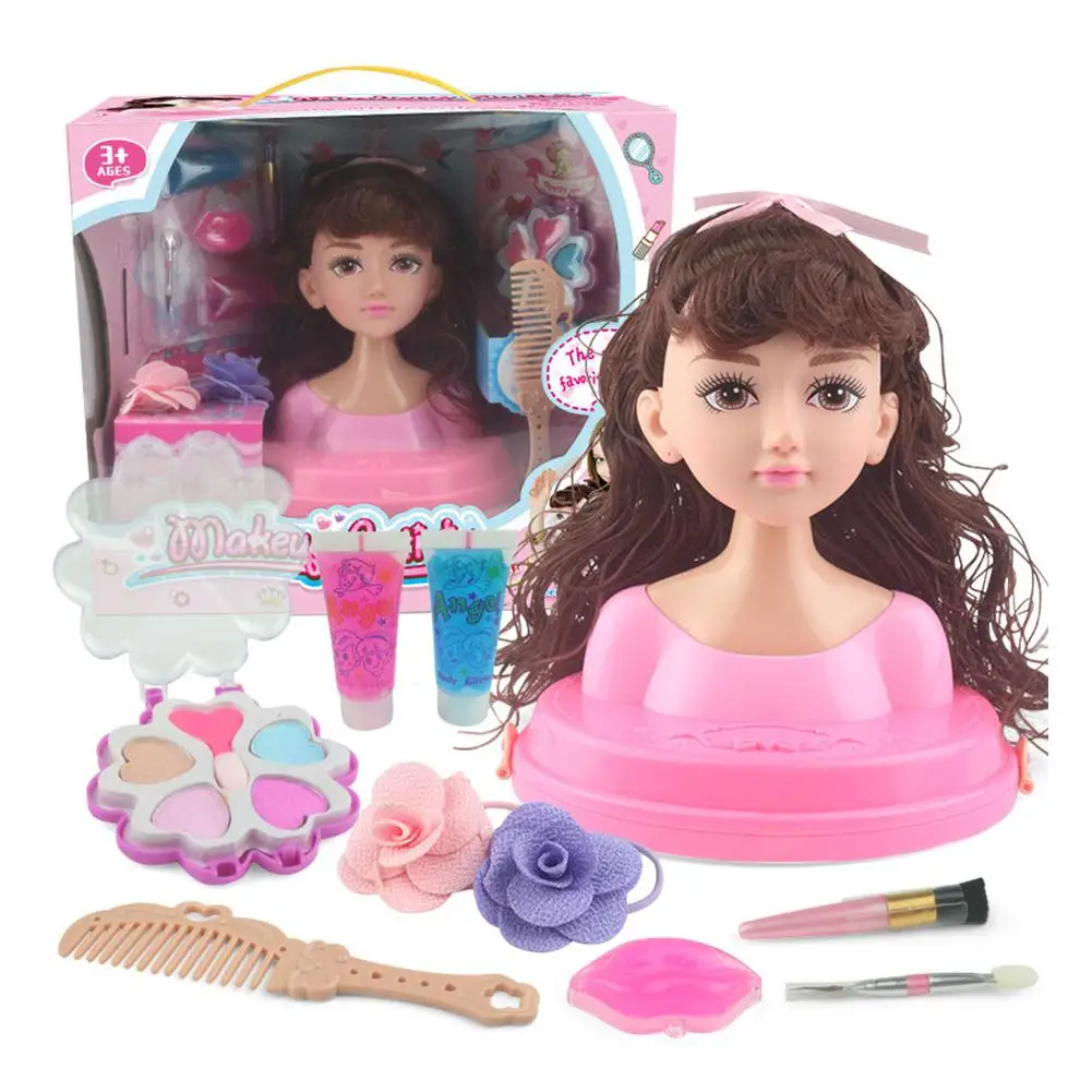 Макияж кукла голова девушки Playset с красоты и модные аксессуары - Цвет: Темно-серый