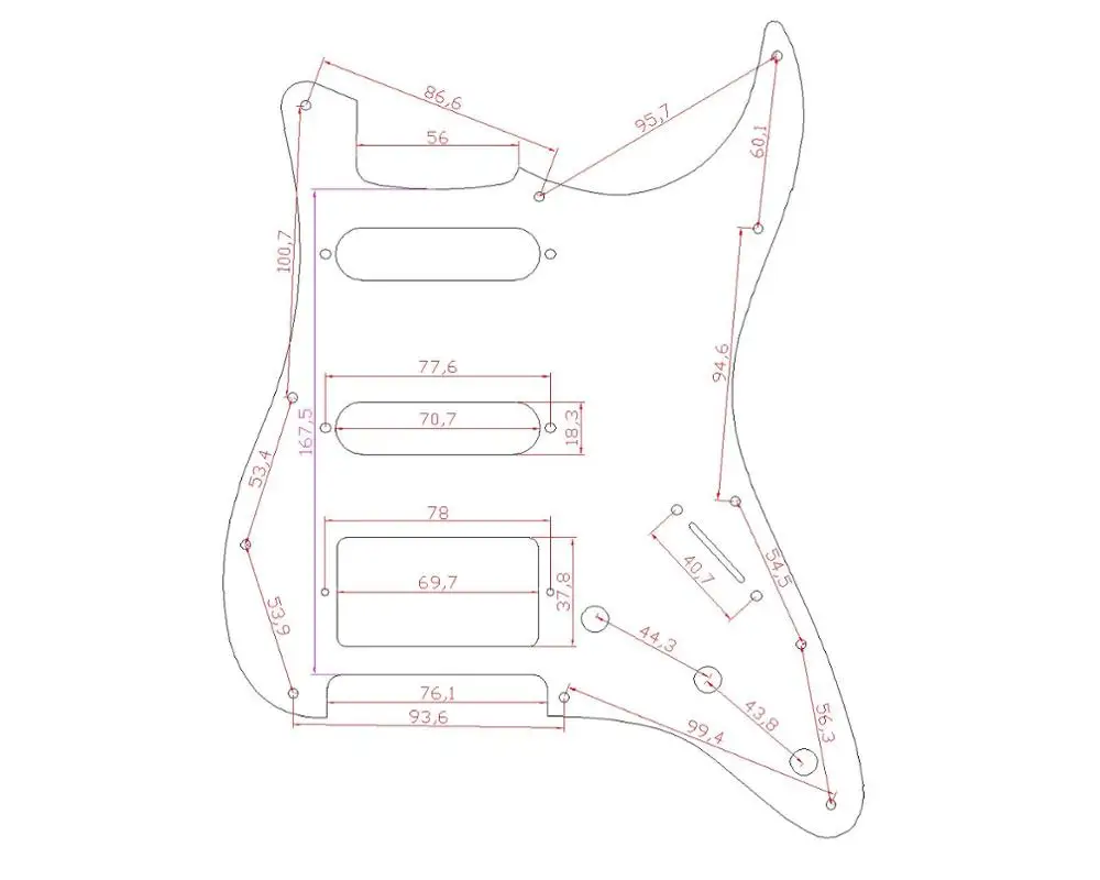 Musiclily SSH 11 Отверстие Страт гитары накладку и бэкплейт набор для Fender США/мексиканский стандарт Страт Стиль, 4Ply черный жемчуг