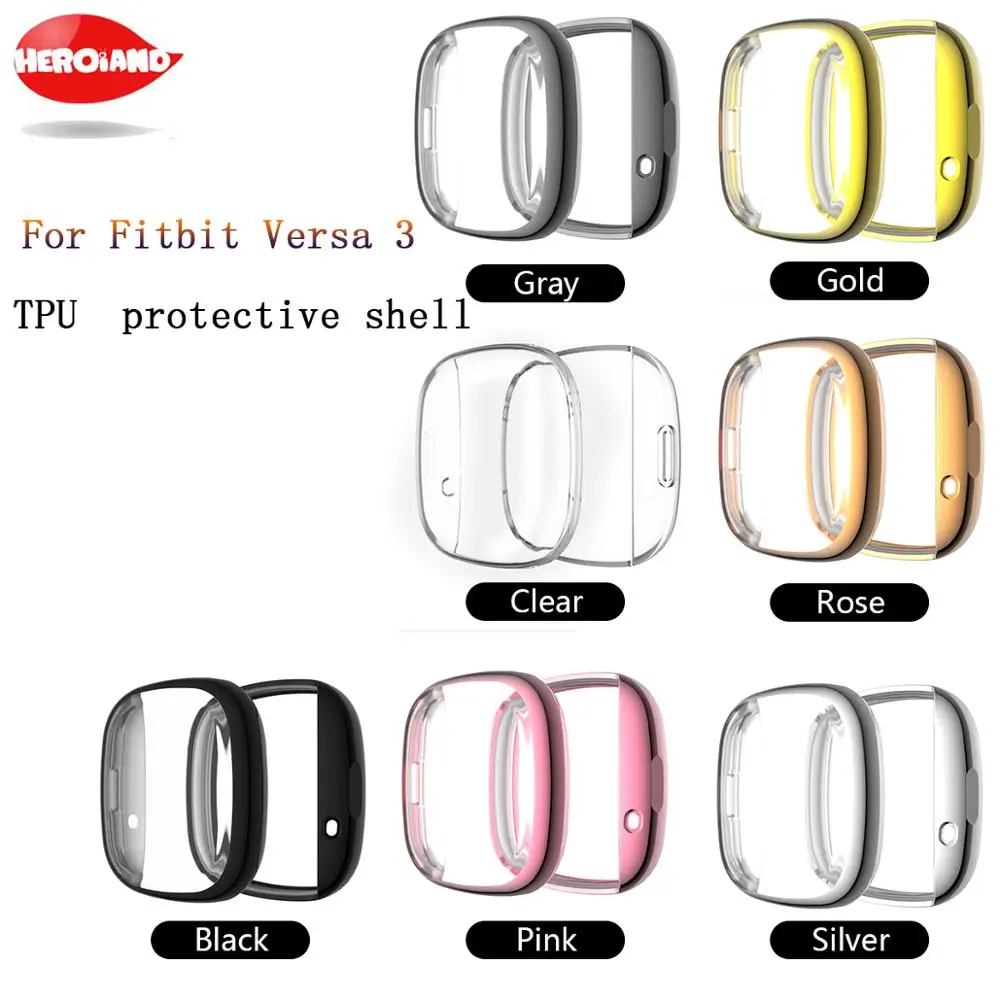 

Transparent Soft TPU Case Cover For Fitbit versa 3 Smart Watch Protective Case For Fitbit Versa Sense Frame Protect shell Case