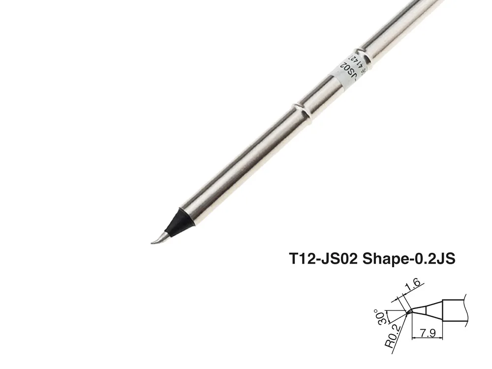 KSGER高品质黑金钢T12烙铁头T12-JS02小弯尖手机维修用环保烙铁咀 (10)