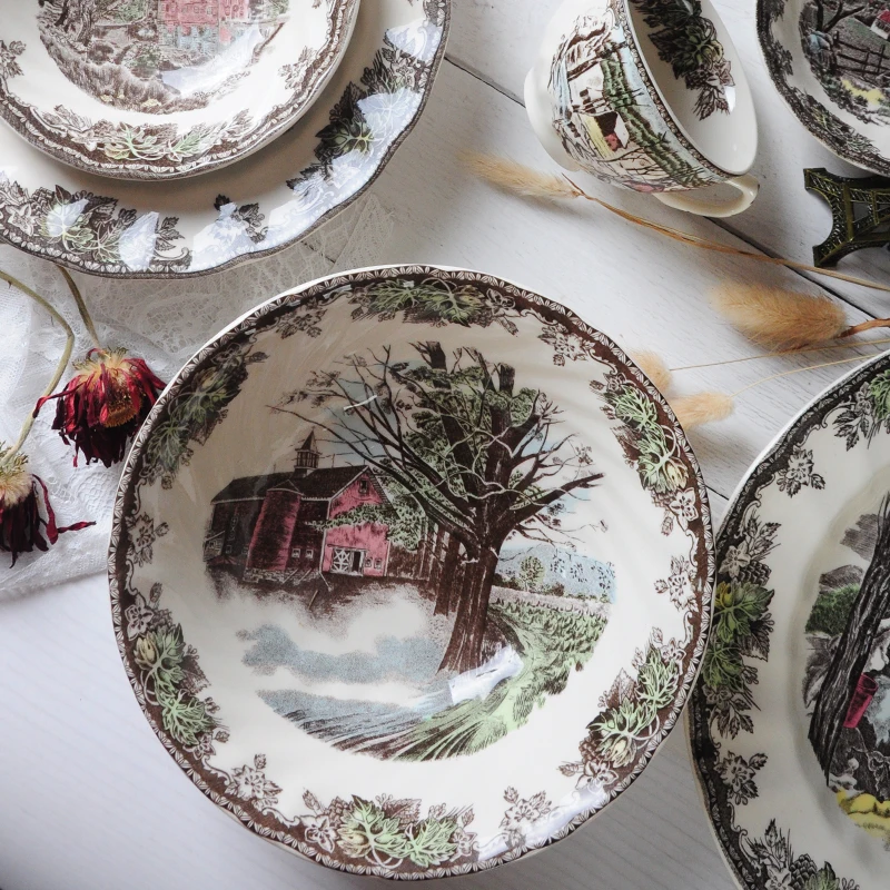 British European pastoral Nordic ceramic western tableware steak plate dinner plate dinner household serving platter