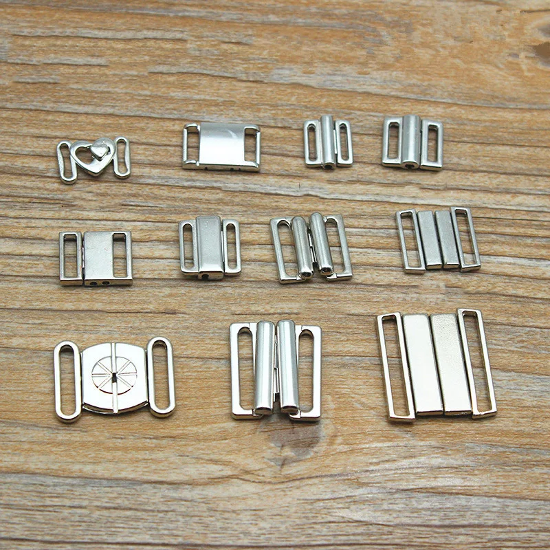 Meetee 30pcs 8.7-25mm Metal Buckle Adjustment Clasp Hook for Underwear Bra Connection Buckle DIY Garment Sewing Accessories