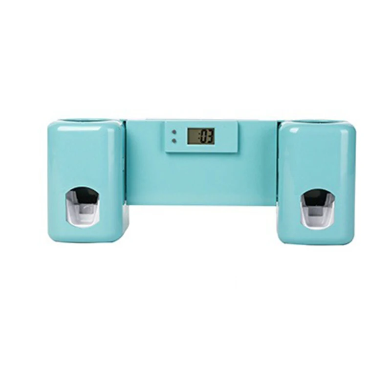 Cute Cartoon Bathroom Accessories Toothbrush Holder For Tooth Brush Holder Wall Mounted Toothpaste Dispenser Gargle Suit - Цвет: Sky blue