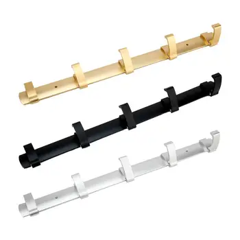 

Foldable Wall Mounted Space Aluminum 5 Hooks Clothes Hanger Towel Coat Robe Rack for Kitchen Bathroom