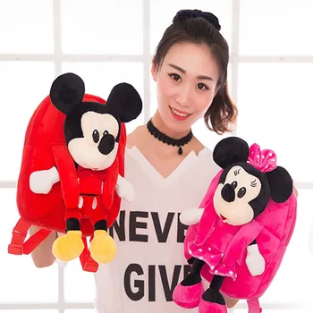 

Mickey Minnie Mouse Plush Toy Backpack Spiderman Superman Captain America Batman Doll Cartoon Kindergarten Children School Bag