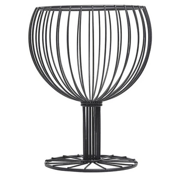 

Goblet Shape Iron Fruit Vegetable Snack Basket Bowl Cup Storage Decor Gift Black Fruit Baskets 2019 new style