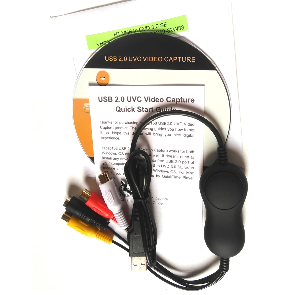 USB2.0 Analog to Digital Audio video Capture Converter old VHS VI8 Camcorder Converts Tapes into pc for windows 7 810