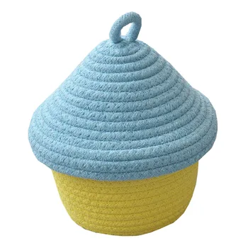 

DIY Sewing Kit Storage Case Cotton Rope Storage Organizers With Lid For Shelves & Desks Fits Any Home Decor