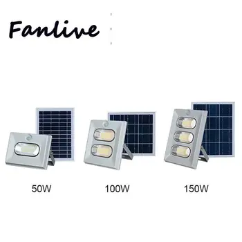 

6pcs Solar LED Outdoor Lighting 50W 100W 150W Solar Flood Light ABS Waterproof IP67 Solar Garden Lights with Remote Control