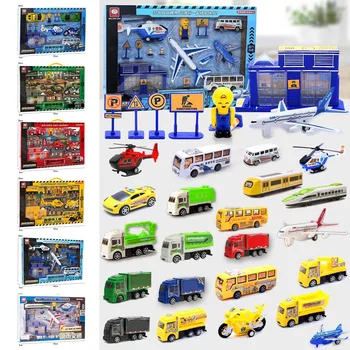 

13pcs/set Model Alloy Fires Engines Truck Diecasts Toy Vehicles Car Children Educational Toys Simulation Model Gift Boys
